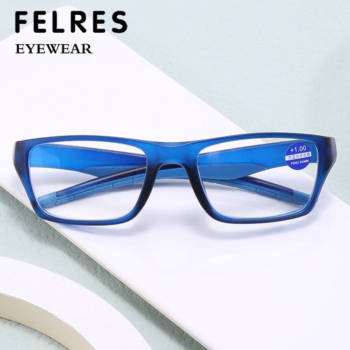 Neue quadratische blaulicht blockierende Lesebrille für Männer Sport Presbyopie Brille - Bild 2 von 17