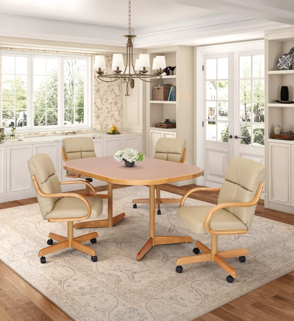 Set of 4 kitchen chairs with casters deals