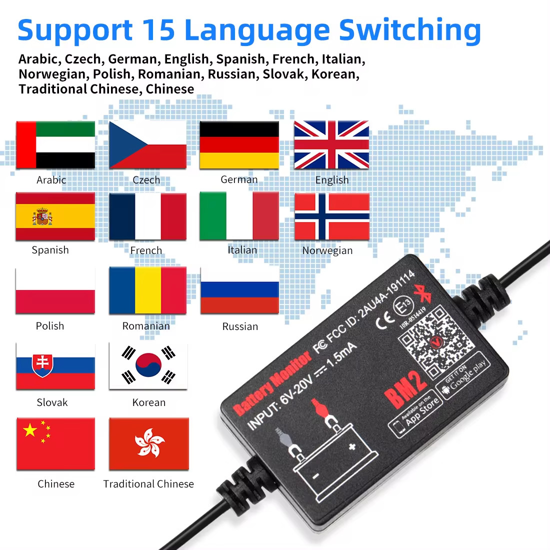 QUICKLYNKS 12V Car Bluetooth Battery Tester Charging Cranking Test Analyzer IOS