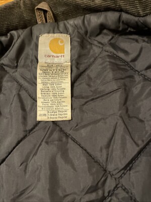Vintage Carhartt J22 DKB Arctic Quilted Lined Work Jacket Dark