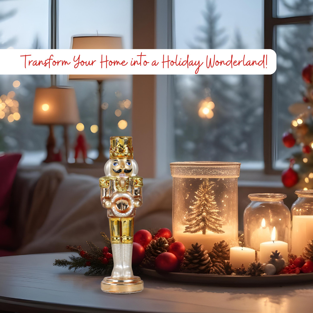 SINT Gold Lightup Nutcracker Figurine, 12.7" for Tabletop