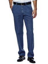 Haggar Work To Weekend Plain Front Denim Pants Expandable Waist 4111442256498