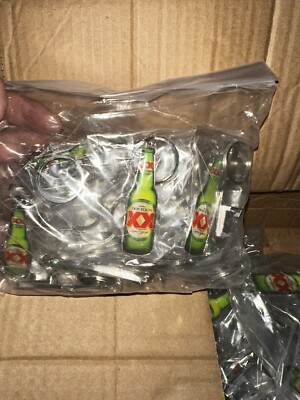 NEW Sealed Dos Equis XX Beer Bottle Shaped Bottle Opener Key Chain Pack Of 25!