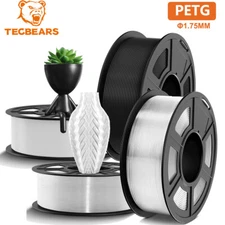 4KG TECBEARS PETG 3D Printer Filament Consumables 1.75mm Precise Dimension US
