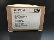 CORNING REF 3359 Plastic 96 Well Storage Microplate Round Bottom Clear No Lid