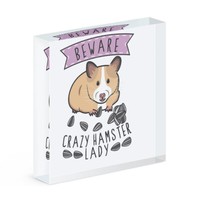 Beware VerrüCkte Hamster Damen Acryl Foto Block Rahmen Lustig Tiere