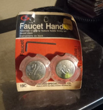 CS Faucet Handles, Chicago Specialty Co. No 19C. Round, 3 Point Grip. NEW