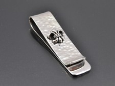 Geldklammer Ritterlilie Gehämmert 925er Silber Symbol Schmuck NEU