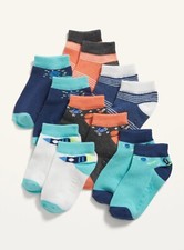 Old Navy Baby Boys Striped Solid Space Rockets Socks 6 Pack Size 6-12 Months