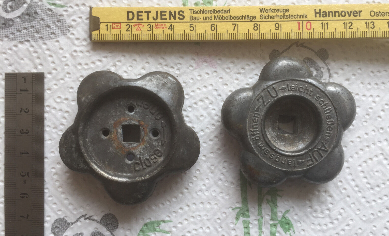 Konvolut – 2Stk. Dreher. Handrad. Ventilgriff. Kurbel. Kurbelrad – Aluminium.