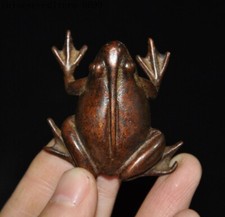 China bronze Feng Shui Golden Toad bufo spittor Frog Animal Art Statue Sculpture