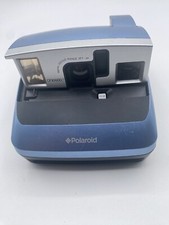 Vintage Polaroid One 600 Folding Instant Camera Blue And Silver Tested