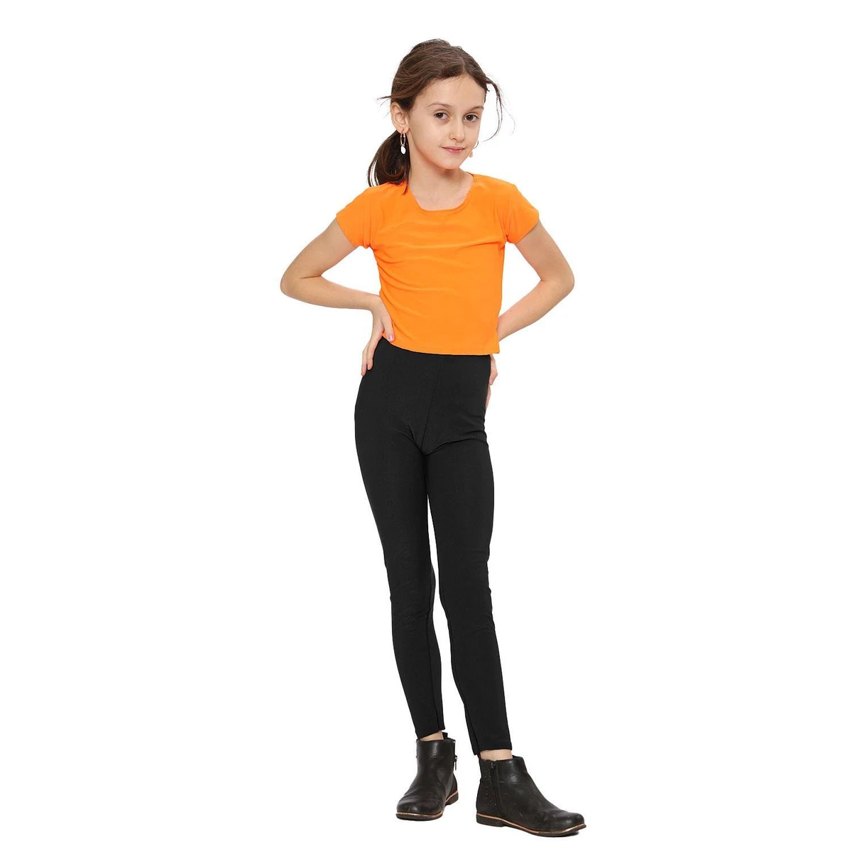 KIDS GIRLS MICROFIBER LEGGINGS CHILDREN SLIM FIT ELASTICATED FULL LENGTH  TROUSER