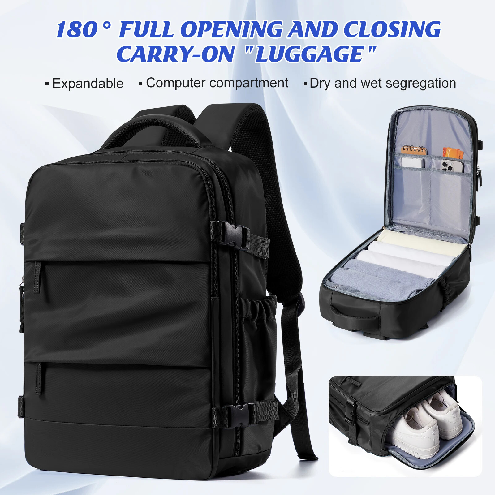 Outdoor Hiking Travel Backpack for Men Women with Laptop Compartment  -image
