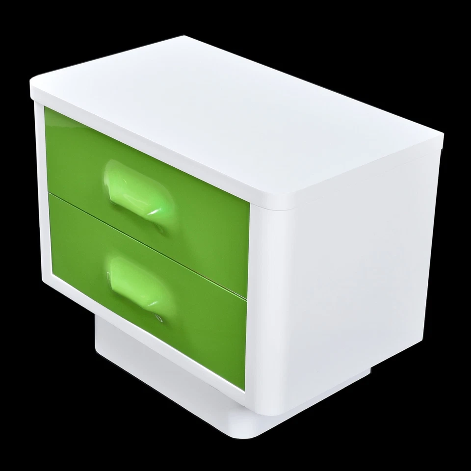 Restored 1970s Green and White Broyhill Chapter One Space Age Nightstand - Image 4 of 4