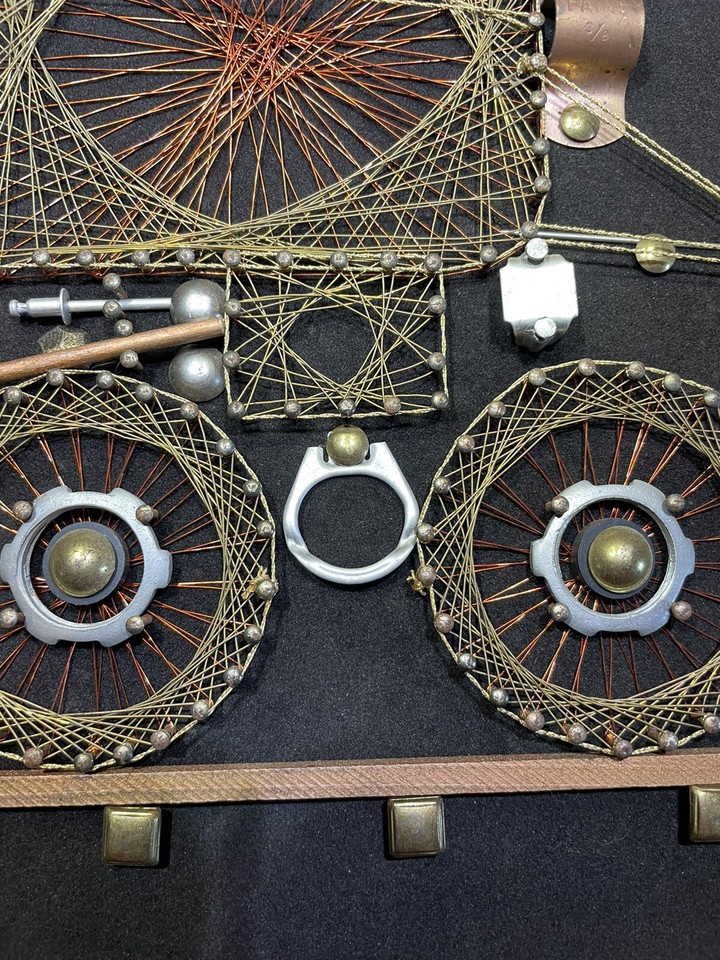 VTG Black Velvet Locomotive Train Steampunk Copper Wire String Engine ...