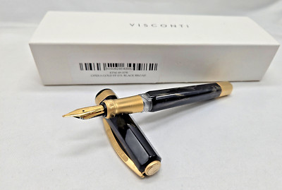 Visconti  Black Opera Gold Fountain Pen Broad Nib
