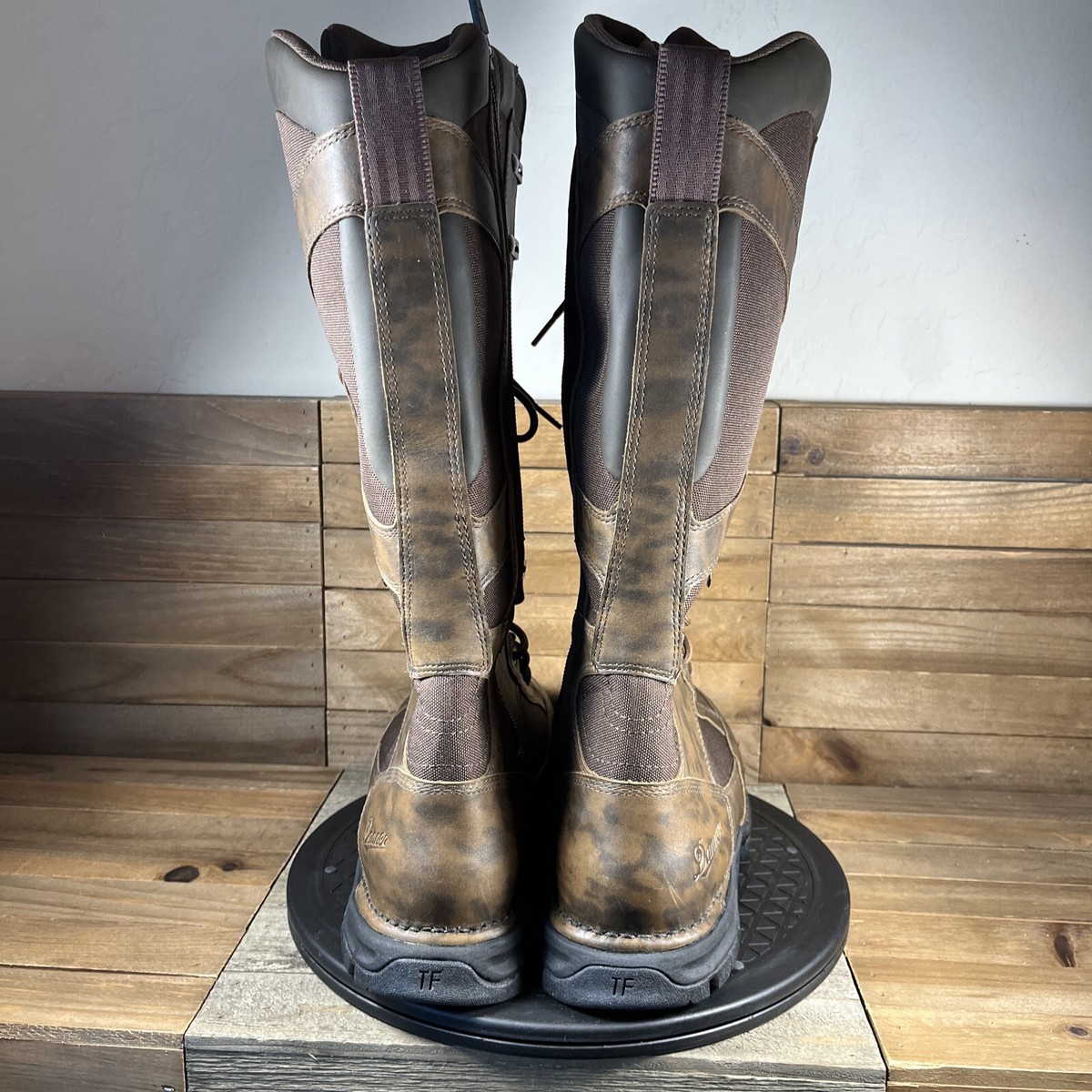 Danner Pronghorn Snake Boots Side Zip 17” Brown Mens Sz Wide EE