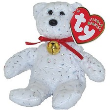 TY Jingle Beanie Baby - DECADE the Bear (White) (5.5 inch) - MWMTs Holiday