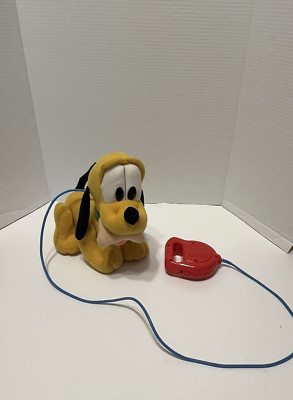 Vintage 1999 Disney Mattel Walk 'N Wag Baby Pluto On Leash Toy Dog Doesn t Bark