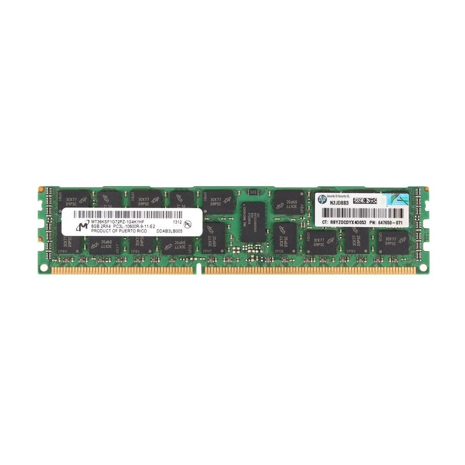 HP 8 Go 2Rx4 PC3L-10600R Serveur Mémoire RAM 647650-71 664690-001
