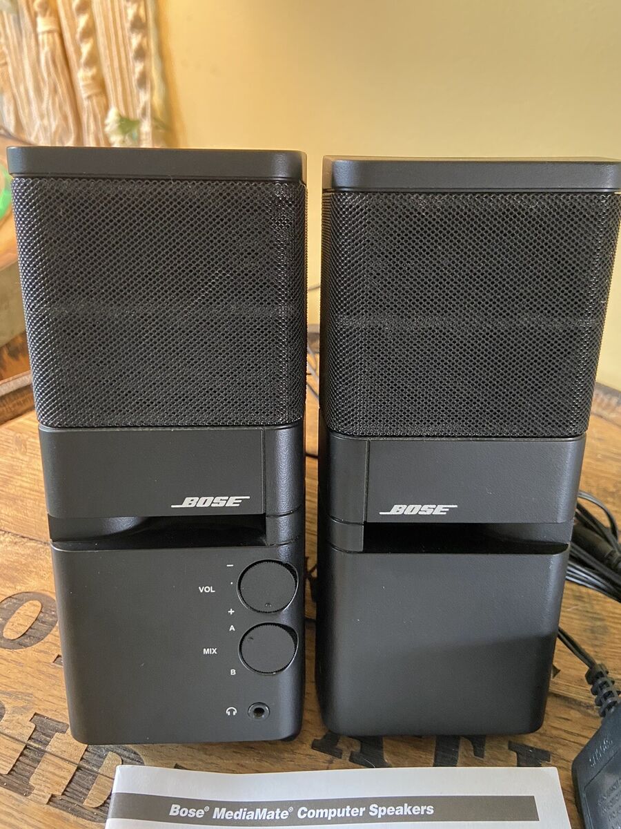 Bose MediaMate Computer Speakers Black W/ Power Cables Bose MediaMate Computer Speakers Black W/ Power Cables