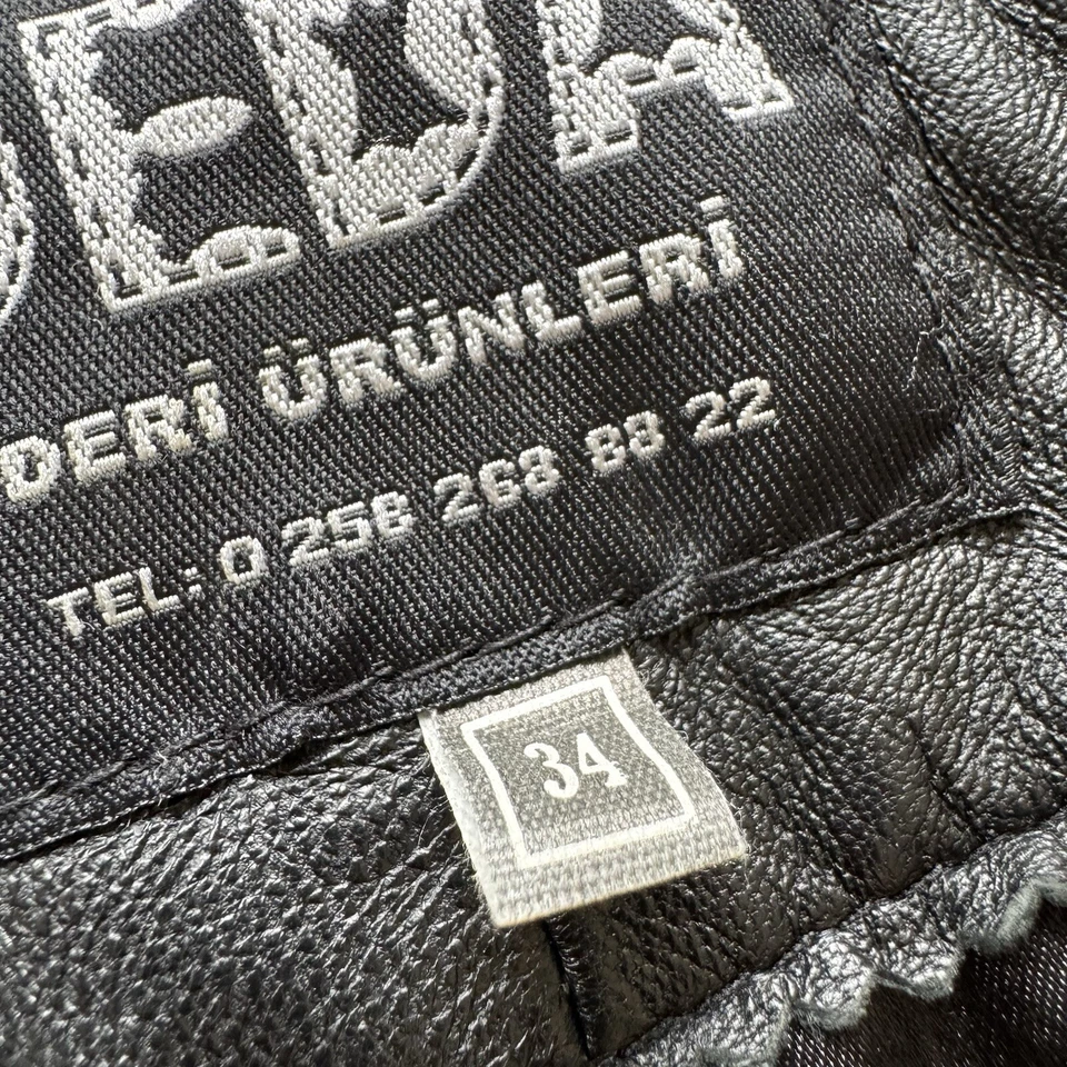 Genuine Lamb Soft Leather Cropped Women Jacket. Black, XS - Image 3 of 4