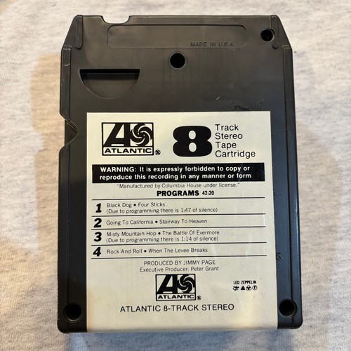 LED ZEPPELIN IV Zoso 8-Track Tape Original Atlantic TP-19129 CRC EUC - Picture 2 of 4