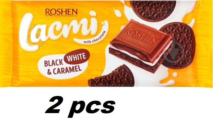 Roshen Lacmi Milk Ukrainian Chocolate Bars Black, White & Caramel
