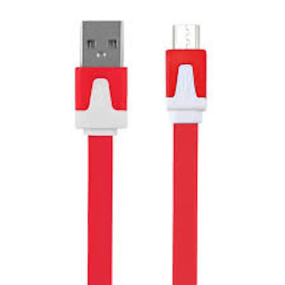 NTJ SHORT 8" flat noodle MICRO USB data Charger Cable for Samung GALAXY S4 s6 s7 - Image 4 of 4