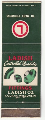 MATCHBOOK COVER - LADISH COMPANY CUDAHY WISCONSIN - IOWA WIND MILL CEDAR RAPIDS