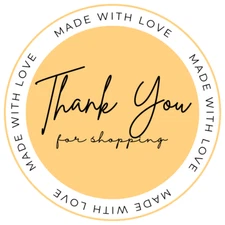 Digital picture of Thank you round Sticker printable file