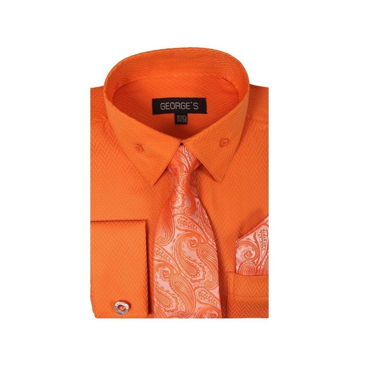 Men's fashion Dress Shirt With Tie&Hanky French Cuff Links Style AH619 | eBay Men's fashion Dress Shirt With Tie&Hanky French Cuff Links Style AH619 | eBay