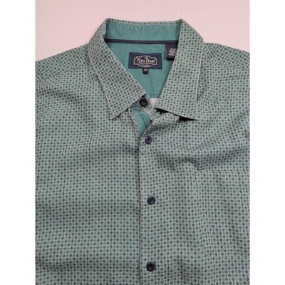 Nat Nast Luxury Originals Silk Blnd Short Sleve XXL Button Up Green Blue Diamond