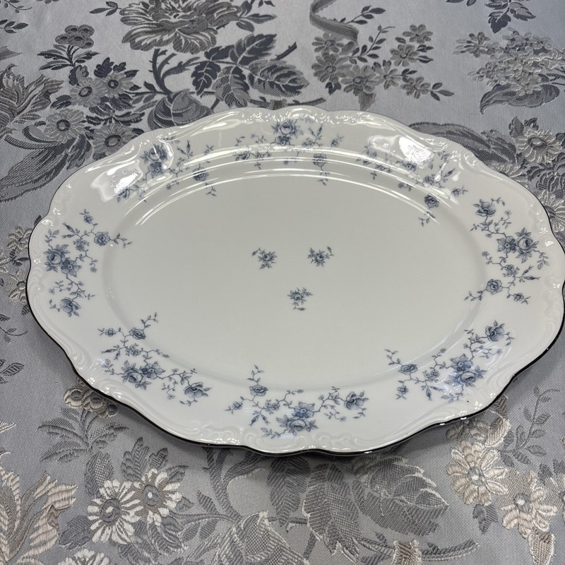 Vintage Johann Haviland Blue Garland Bavaria Germany Large Platter China 14.5”