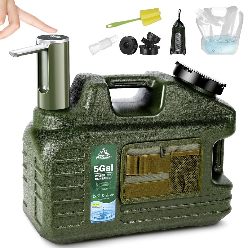 5 Gallon Water Jug, Camping Water Container, BPA Free Portable Water Dispenser w
