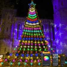 Outdoor Christmas Decorations Lights, 344 LEDs Color Changing Smart Waterfall...