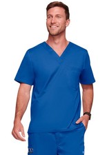 Cherokee Scrubs Workwear Men's Scrub Top 4743 Royal Blue ROYW Cherokee Stretch
