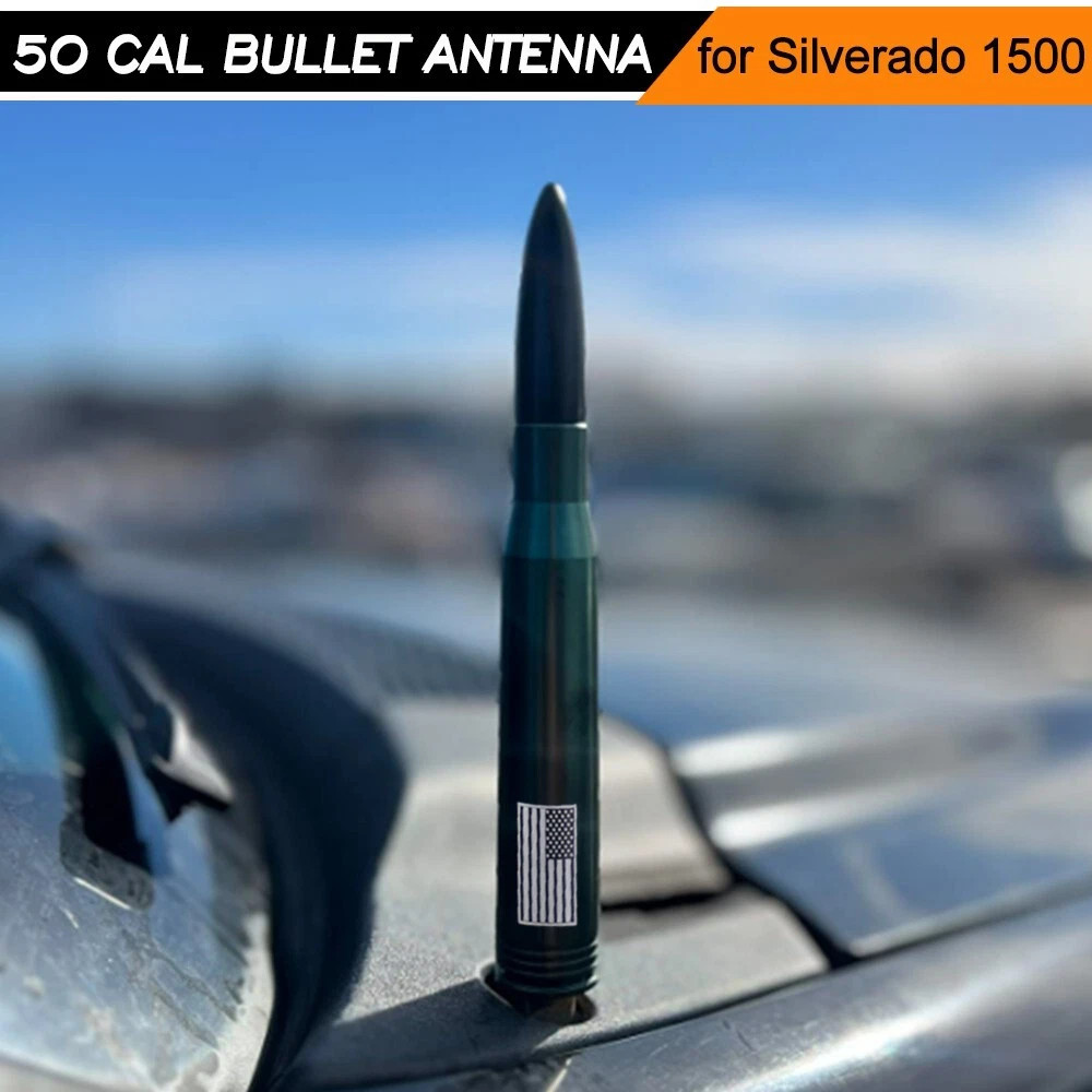 FLAG BULLET ANTENNA 50 CAL for CHEVROLET SILVERADO 1500/2500/3500/GMC SIERRA USA