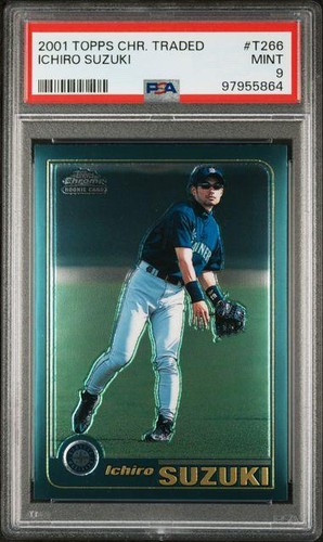 2001 Topps Chrome Traded Ichiro Suzuki Rookie #T266 PSA 9