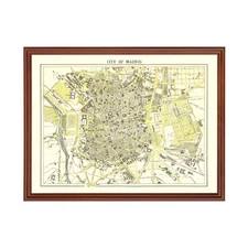 Old Map of Madrid 1883 - Vintage Spain Art Wall Decor Print