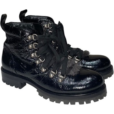 Halmanera Black Patent Leather Fur Lined Boots      Size: EU 36 / US 6