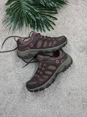 Merrell Shoes Womens Size 9.5 Espresso Blushing Hiking Trail Outdoor Mesh Suede