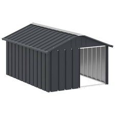 Galvanized Steel Dog House Anthracite 45.9"x60.2"x32.1" - Sturdy Outdoor Dog She