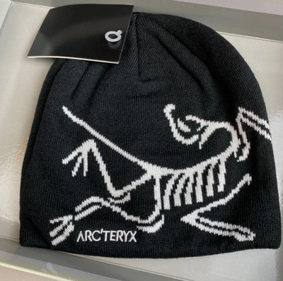 SALE Arc'teryx Bird Head Toque Beanie Black White Merino Wool Hat NWT