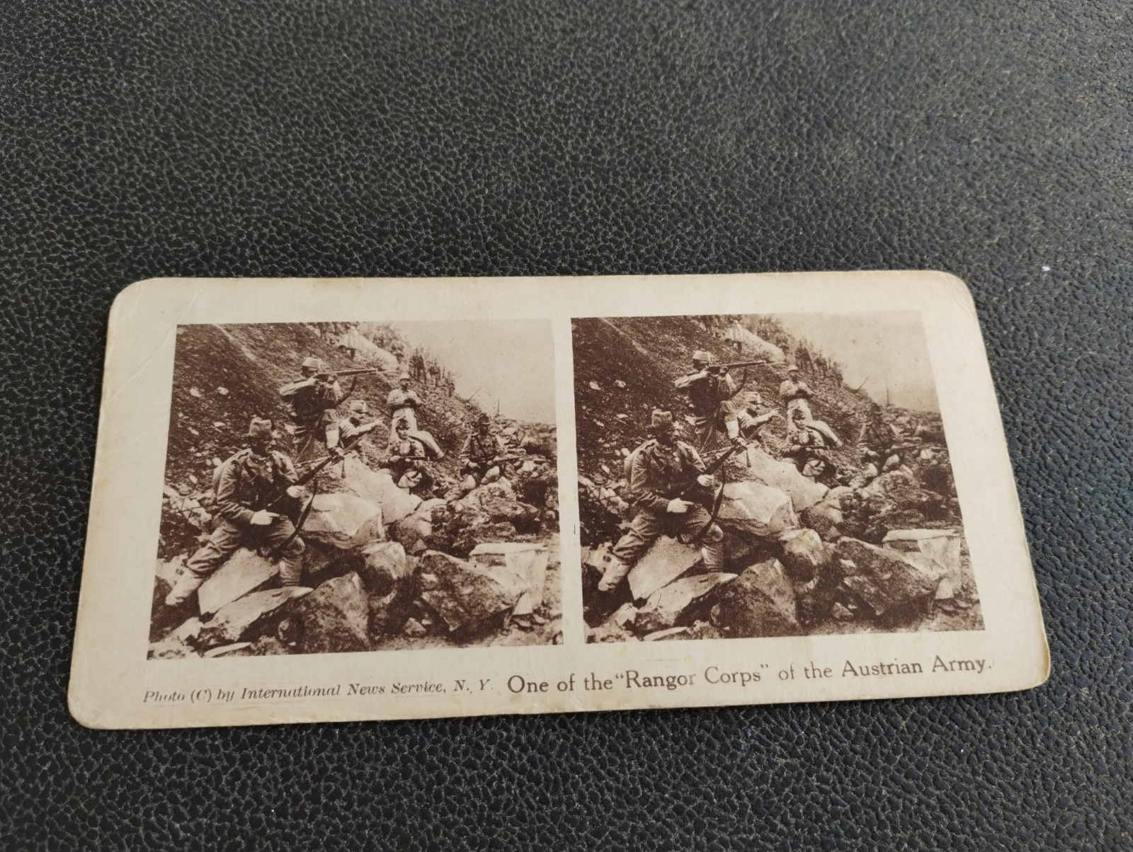 Antique Stereoview Austria Austrian Army Rangor Corps Ranger Army Military