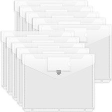 Binder Pocket, 10 Pack Super Heavyweight Plastic Folders with Tight Closure, Fol