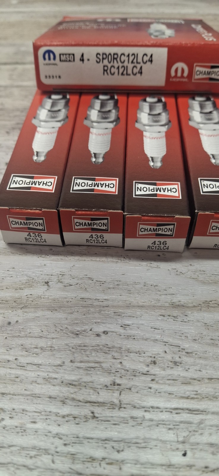 4 Mopar Champion SP0RC12LC4 Copper Plus Spark Plugs 4 pack RC12LC4