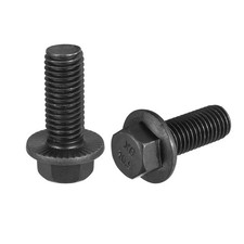 Uxcell M14-2x35mm Hex Serrated Flange Bolts 10.9 Grade Carbon M14x35mm Black