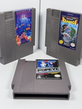 Authentic NES 3-Game Bundle: Popeye, Rampage, Tetris | Tested & Working | Clean 